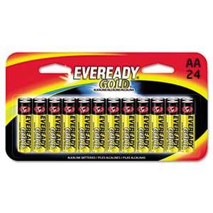 Eveready A91BP24HT Gold Alkaline Batteries, AA, 24 /Pk