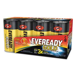 Eveready A938 Gold Alkaline Batteries, C, 8 /Pk