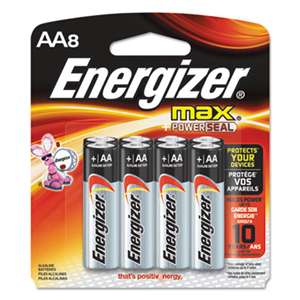 Energizer E91MP8 MAX Alkaline Batteries, AA, 8 Batteries/Pack