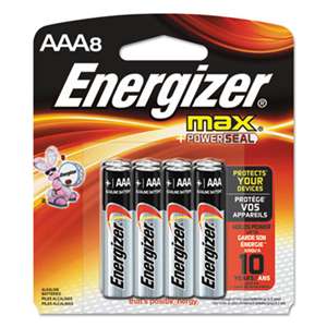 Energizer E92MP8 MAX Alkaline Batteries, AAA, 8 Batteries/Pack