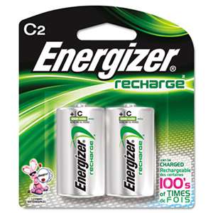 Energizer NH35BP2 NiMH Rechargeable Batteries, C, 2 Batteries/Pack