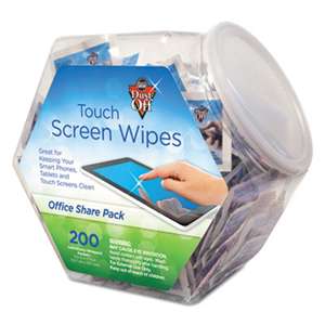 FALCON SAFETY Touch Screen Wipes, 5 x 7 3/4, 200 Individual Foil Packets