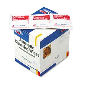 FIRST AID ONLY, INC. Antiseptic Cleansing Wipes, 50/Box