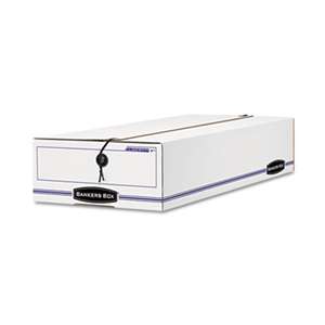 FELLOWES MFG. CO. LIBERTY Check/Voucher Storage Box, 10 3/4 x 23 1/4 x 4-5/8, White/Blue, 12/CT.