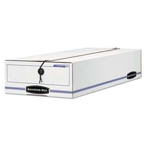 FELLOWES MFG. CO. LIBERTY Storage Box, Check/Voucher, 9 x 23 1/4 x 5 3/4, White/Blue, 12/Carton