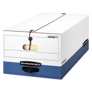 FELLOWES MFG. CO. LIBERTY Heavy-Duty Strength Storage Box, Legal, 15 x 24 x 10, White/Blue, 12/CT