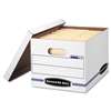 FELLOWES MFG. CO. EASYLIFT Storage Box, Letter/Letter, Lift-Off Lid, White/Blue, 12/Carton