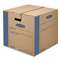 FELLOWES MFG. CO. SmoothMove Prime Medium Moving Boxes, 18l x 18w x 16h, Kraft/Blue, 8/Carton