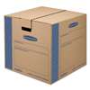 FELLOWES MFG. CO. SmoothMove Prime Medium Moving Boxes, 18l x 18w x 16h, Kraft/Blue, 8/Carton