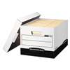 FELLOWES MFG. CO. R-KIVE Max Storage Box, Legal/Letter, Locking Lid, White/Black, 12/Carton