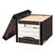 FELLOWES MFG. CO. R-KIVE Max Storage Box, Letter/Legal, Locking Lid, Woodgrain, 4/Carton