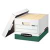 FELLOWES MFG. CO. R-KIVE Max Storage Box, Letter/Legal, Locking Lid, White/Green, 12/Carton