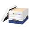 FELLOWES MFG. CO. R-KIVE Max Storage Box, Letter/Legal, Locking Lid, White/Blue, 12/Carton