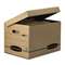 FELLOWES MFG. CO. STOR/FILE Storage Box, Letter/Legal, Attached Lid, Kraft/Green, 12/Carton