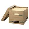 FELLOWES MFG. CO. STOR/FILE Storage Box, Letter/Legal, Lift-off Lid, Kraft/Green, 12/Carton