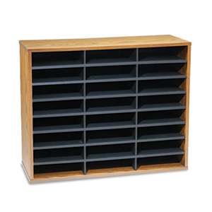 FELLOWES MFG. CO. Literature Organizer, 24 Letter Sections, 29 x 11 7/8 x 23 7/16, Medium Oak