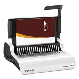 FELLOWES MFG. CO. Pulsar Manual Comb Binding System, 300 Sheets, 18 1/8 x 15 3/8 x 5 1/8, White