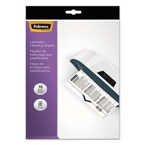 Fellowes 5320603 Laminator Cleaning Sheets, 7-10mil, 8 1/2 x 11, 10/Pack