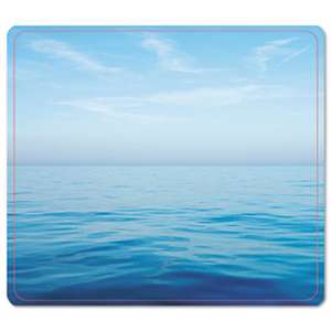 FELLOWES MFG. CO. Recycled Mouse Pad, Nonskid Base, 7 1/2 x 9, Blue Ocean