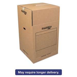 FELLOWES MFG. CO. SmoothMove Wardrobe Boxes, 24l x 24w x 40h, Kraft/Blue, 3/Carton