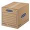 FELLOWES MFG. CO. SmoothMove Basic Small Moving Boxes, 16l x 12w x 12h, Kraft/Blue, 25/BD