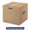 FELLOWES MFG. CO. SmoothMove Basic Medium Moving Boxes, 18l x 18w x 16h, Kraft/Blue, 20/BD