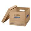 FELLOWES MFG. CO. SmoothMove Classic Small Moving Boxes, 15l x 12w x 10h, Kraft/Blue, 10/Carton
