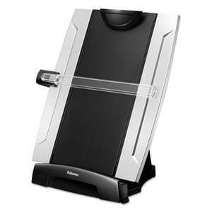 FELLOWES MFG. CO. Office Suites Desktop Copyholder, Plastic, 150 Sheet Capacity, Black/Silver