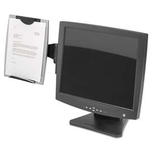 FELLOWES MFG. CO. Office Suites Monitor Mount Copyholder, Plastic, Holds 150 Sheets, Black/Silver