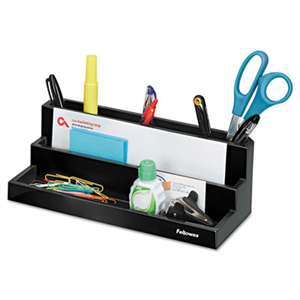 FELLOWES MFG. CO. Designer Suites Desktop Organizer, 11 1/8 x 5 x 3 7/8, Black Pearl