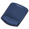 FELLOWES MFG. CO. PlushTouch Mouse Pad with Wrist Rest, Foam, Blue, 7 1/4 x 9-3/8