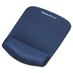 FELLOWES MFG. CO. PlushTouch Mouse Pad with Wrist Rest, Foam, Blue, 7 1/4 x 9-3/8