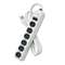 Fellowes 99027 Six-Outlet Metal Power Strip, 120V, 6ft Cord, 12 3/16 x 2 1/2 x 1 3/8, Platinum