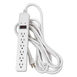 Fellowes 99036 Basic Home/Office Surge Protector, 6 Outlets, 15 ft Cord, 450 Joules, Platinum