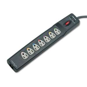 FELLOWES MFG. CO. Power Guard Surge Protector, 7 Outlets, 6 ft Cord, 1600 Joules, Gray