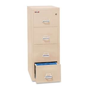 FIRE KING INTERNATIONAL Four-Drawer Vertical File, 17-3/4 x 31-9/16, UL 350ø for Fire, Letter, Parchment