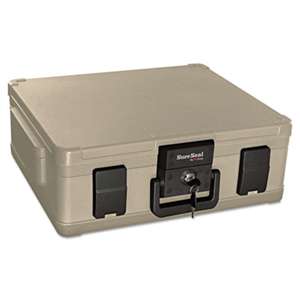 FIRE KING INTERNATIONAL Fire and Waterproof Chest, 0.38 ft3, 19-9/10w x 17d x 7-3/10h, Taupe
