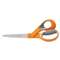 FISKARS MANUFACTURING CORP Home And Office Scissors, 8" Length, Softgrip Handle, Orange/Gray