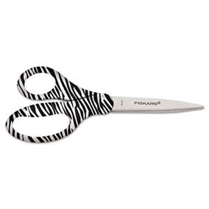 FISKARS MANUFACTURING CORP 8" Designer Zebra Scissors with Recycled Handles