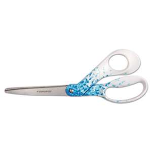 FISKARS MANUFACTURING CORP Premier Designer Series Scissors, 8" Length, Pointed, Blue/White