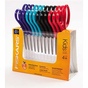 FISKARS MANUFACTURING CORP Children's Safety Scissors, Blunt, 5 in. Length, 1-3/4 in. Cut, 12/Pack