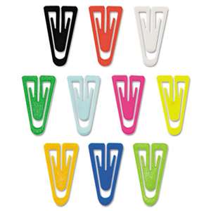 ADVANTUS CORPORATION Paper Clips, Plastic, Large (1-3/8"), Assorted Colors, 200/ Box