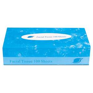 GENERAL SUPPLY Boxed Facial Tissue, 2-Ply, White, 100 Sheets/Box