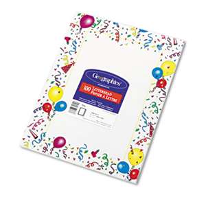 GEOGRAPHICS Design Suite Paper, 24 lbs., Party, 8 1/2 x 11, White, 100/Pack