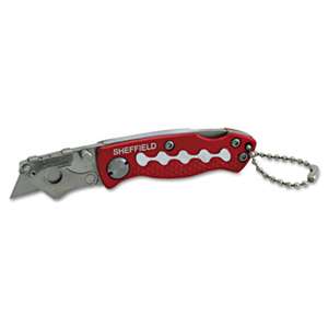 GREAT NECK SAW MFG. Sheffield Mini Lockback Knife, 1 Utility Blade, Red