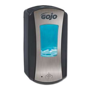 GOJO 191904 LTX-12 Touch-Free Dispenser, 1200mL, Brushed Chrome/Black