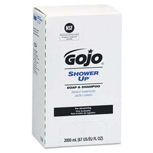 GOJO 7230 Shower Up Soap & Shampoo, Rose Colored, Pleasant Scent, 2000mL Refill, 4/Carton