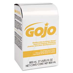 GO-JO INDUSTRIES Enriched Lotion Soap Bag-in-Box Dispenser Refill, Herbal Floral, 800mL