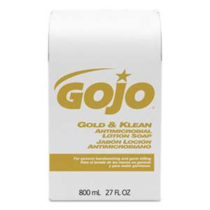 GO-JO INDUSTRIES Gold & Klean Lotion Soap Bag-in-Box Dispenser Refill, Floral Balsam, 800mL