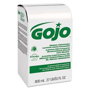 GO-JO INDUSTRIES Green Certified Lotion Hand Cleaner 800mL Bag-in-Box Refill, Unscented, Refill